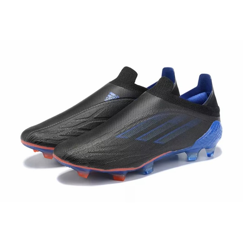 Botas de Fútbol Adidas X Speedflow FG Sin Cordones Hombre Negro&Azul (#39~#45)