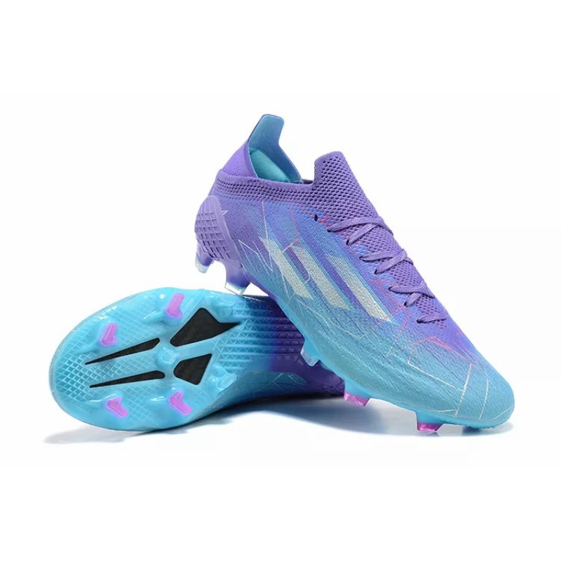 Botas de Fútbol Adidas X Speedflow FG Hombre Violeta&Azul Celeste (#39~#45)
