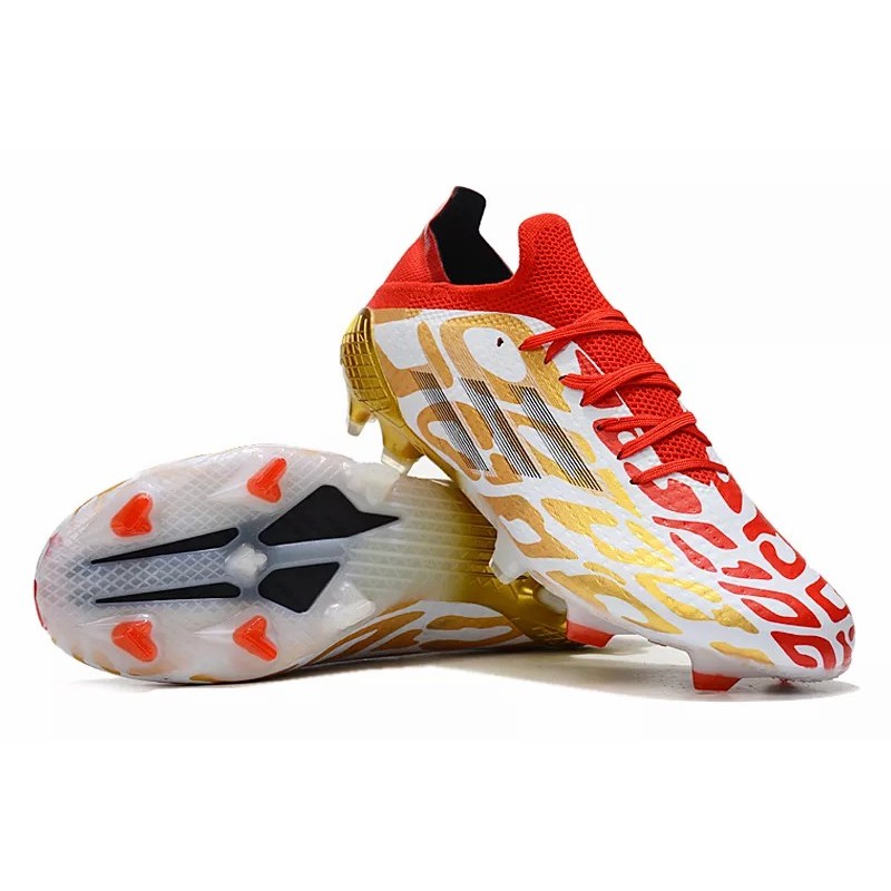Botas de Fútbol Adidas X Speedflow FG con Cordones Hombre Blanco&Dorado&Rojo (#39~#45)