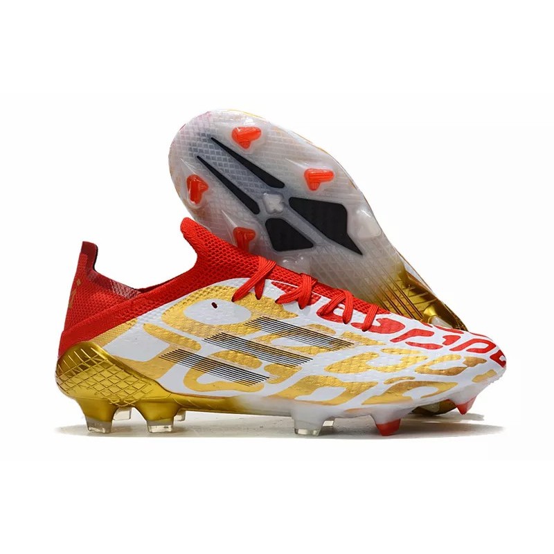Botas de Fútbol Adidas X Speedflow FG con Cordones Hombre Blanco&Dorado&Rojo (#39~#45)