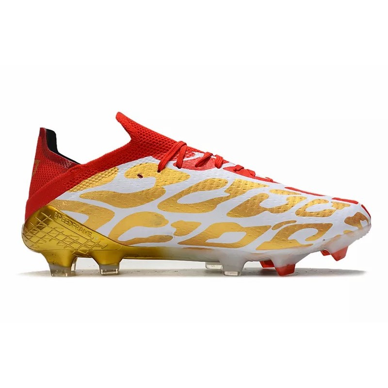 Botas de Fútbol Adidas X Speedflow FG con Cordones Hombre Blanco&Dorado&Rojo (#39~#45)