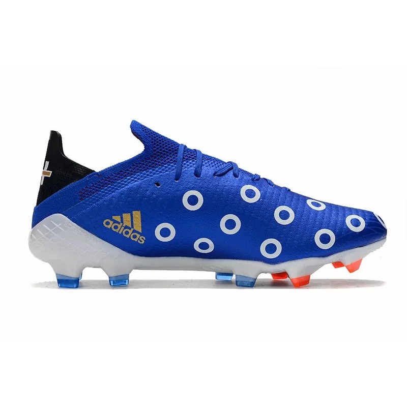 Botas de Fútbol Adidas X Speedflow FG con Cordones Hombre Azul con Círculos Blancos y Cruz Roja (#39~#45)