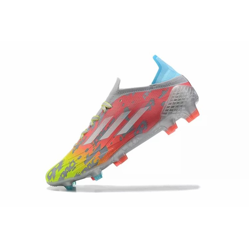 Botas de Fútbol Adidas X Speedflow FG Hombre Amarillo&Rosado&Gris (#39~#45)