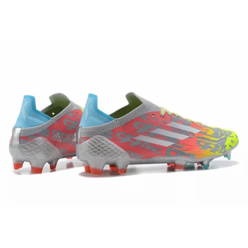 Botas de Fútbol Adidas X Speedflow FG Hombre Amarillo&Rosado&Gris (#39~#45)
