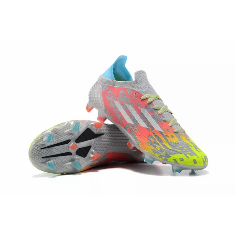 Botas de Fútbol Adidas X Speedflow FG Hombre Amarillo&Rosado&Gris (#39~#45)