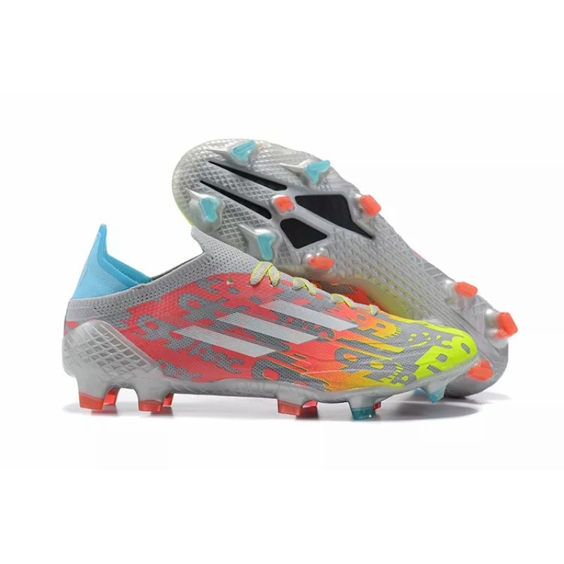 Botas de Fútbol Adidas X Speedflow FG Hombre Amarillo&Rosado&Gris (#39~#45)