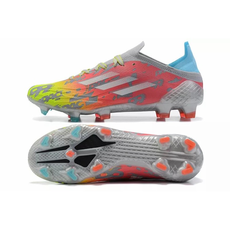 Botas de Fútbol Adidas X Speedflow FG Hombre Amarillo&Rosado&Gris (#39~#45)