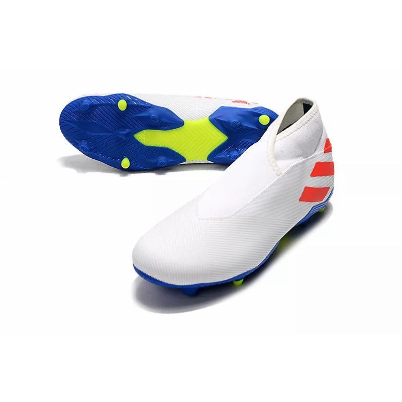 Botas de Fútbol Adidas Nemeziz 19.3 Laceless FG Mujer Negro  /  Azul  /  Rojo  /  Blanco (#39~#45)