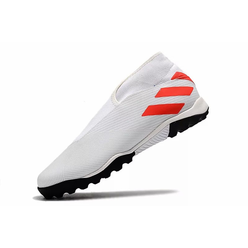 Botas de Fútbol Adidas Nemeziz 19.3 Laceless TF Mujer Blanco  /  Negro  /  Rojo  /  Azul (#39~#45)