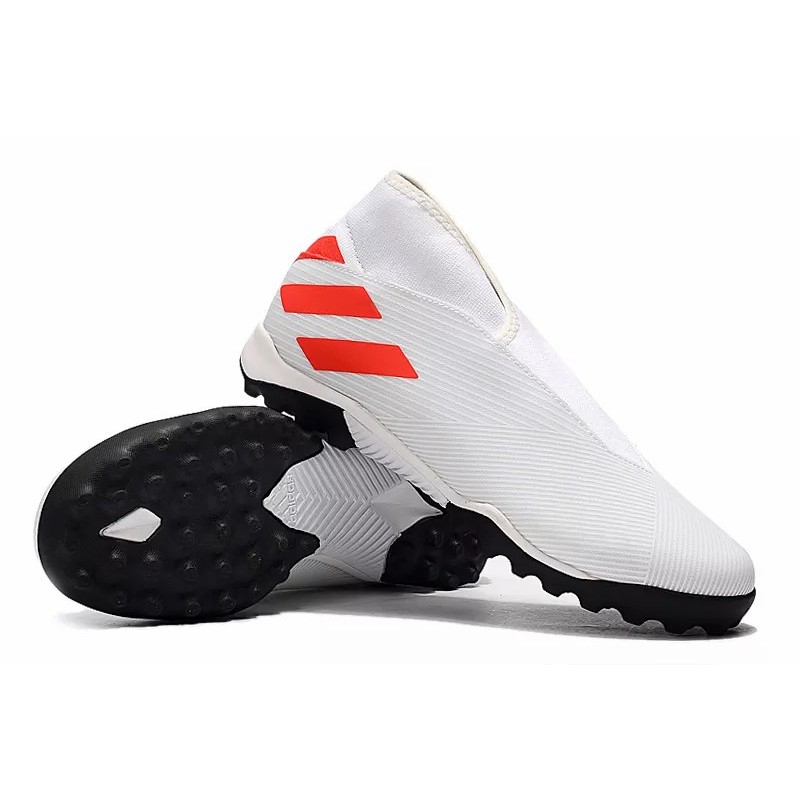 Botas de Fútbol Adidas Nemeziz 19.3 Laceless TF Mujer Blanco  /  Negro  /  Rojo  /  Azul (#39~#45)