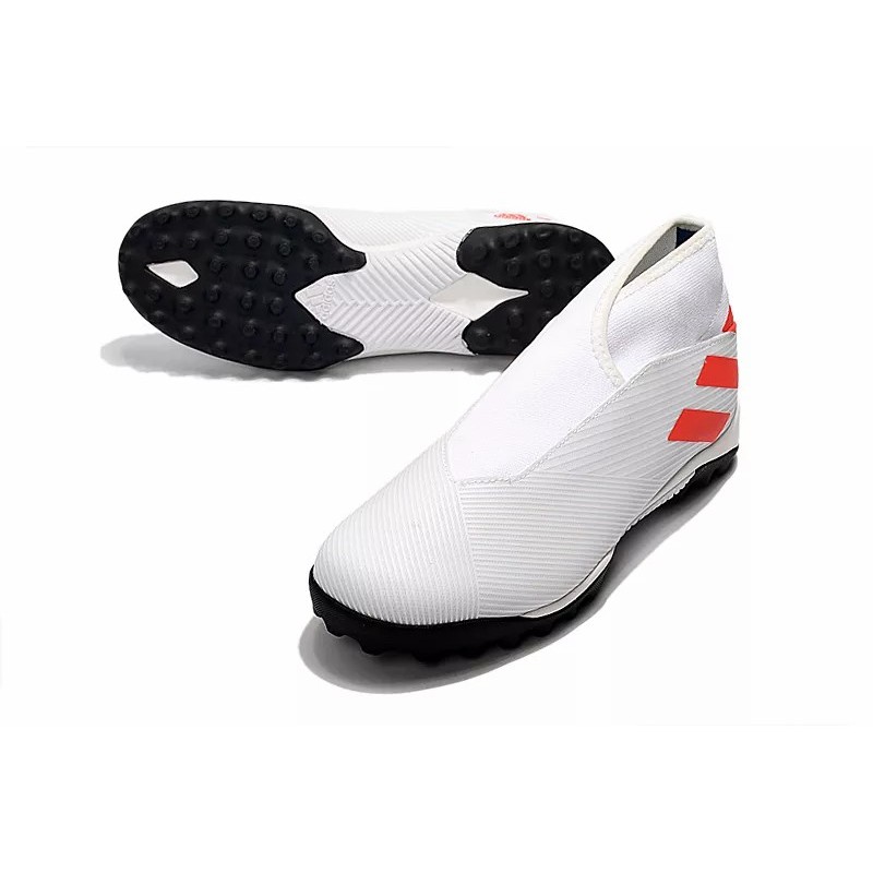 Botas de Fútbol Adidas Nemeziz 19.3 Laceless TF Mujer Blanco  /  Negro  /  Rojo  /  Azul (#39~#45)