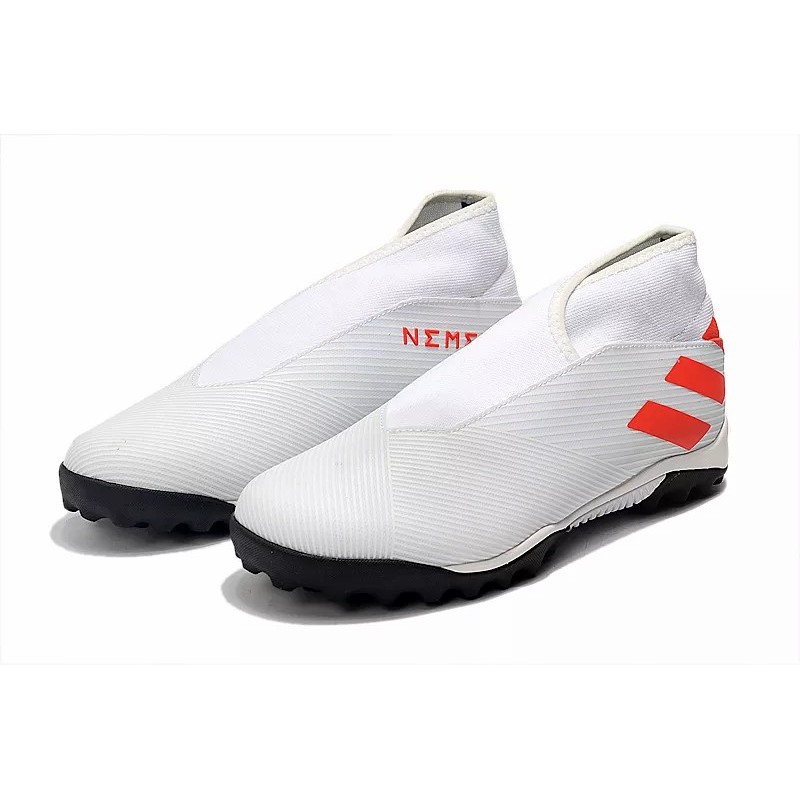 Botas de Fútbol Adidas Nemeziz 19.3 Laceless TF Mujer Blanco  /  Negro  /  Rojo  /  Azul (#39~#45)