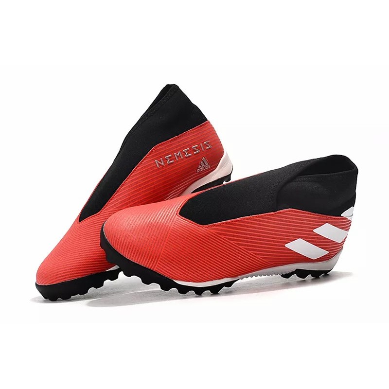 Botas de Fútbol Adidas Nemeziz 19.3 Laceless TF Mujer Blanco  /  Negro  /  Rojo  /  Azul (#39~#45)