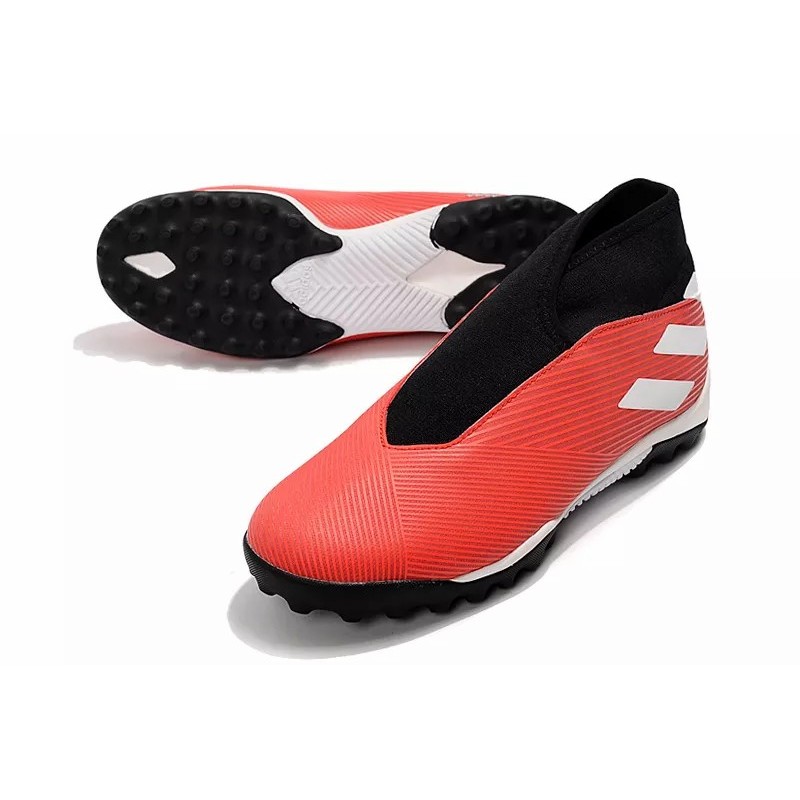 Botas de Fútbol Adidas Nemeziz 19.3 Laceless TF Mujer Blanco  /  Negro  /  Rojo  /  Azul (#39~#45)