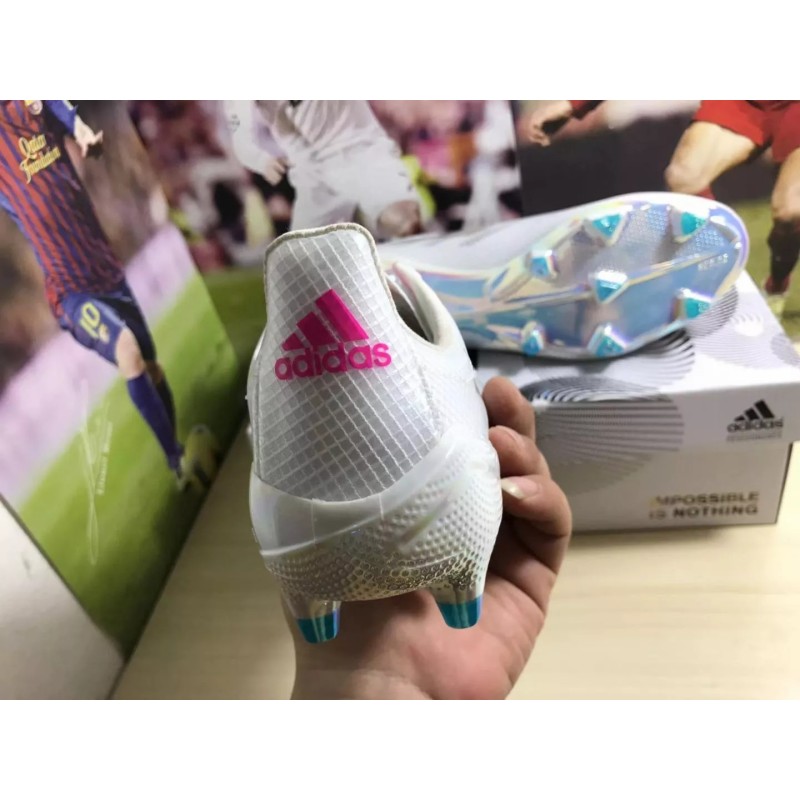 Botas de Fútbol Adidas X99 19.1 FG Ultraligera Hombre Blanco&Rosa (#39~#45)