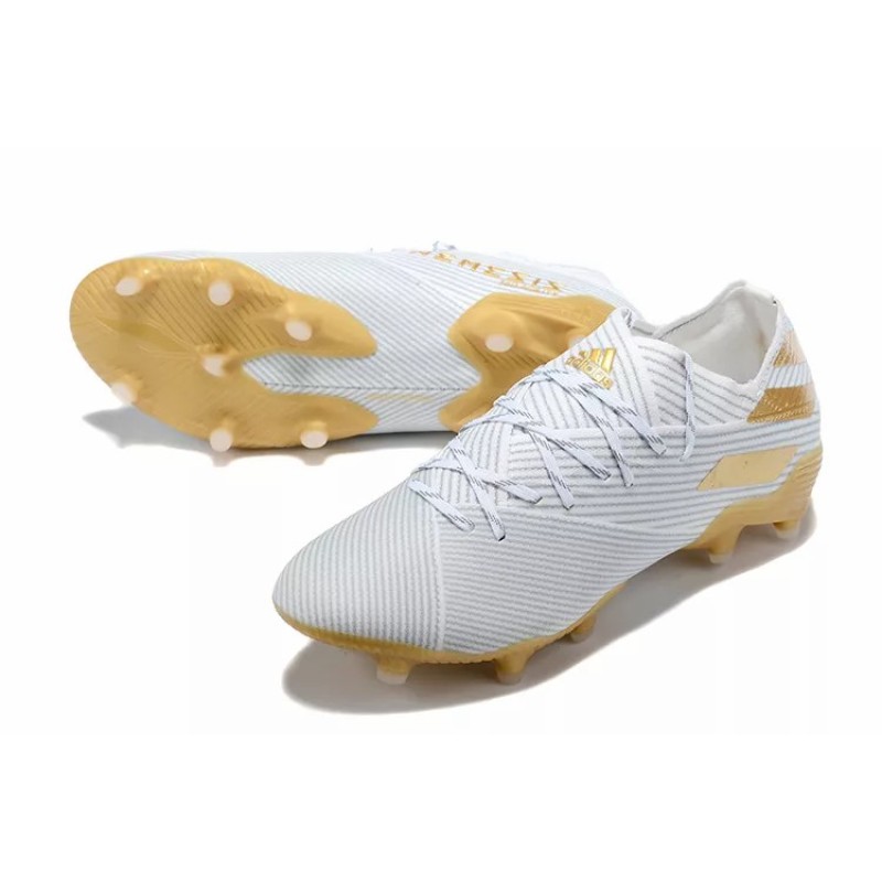 Botas de Fútbol Adidas Nemeziz 19.1 FG Messi Hombre Blanco&Dorado (#38~#45)