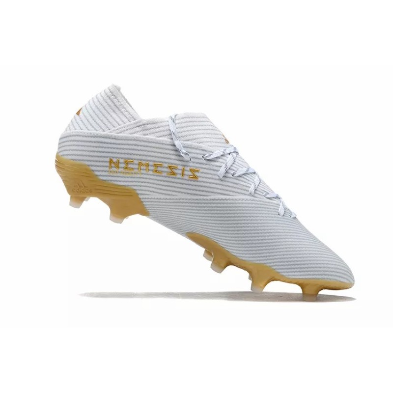 Botas de Fútbol Adidas Nemeziz 19.1 FG Messi Hombre Blanco&Dorado (#38~#45)