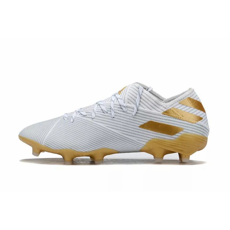 Botas de Fútbol Adidas Nemeziz 19.1 FG Messi Hombre Blanco&Dorado (#38~#45)