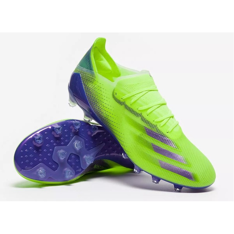 Botas de Fútbol Adidas X Ghosted .1 AG Hombre Amarillo Fluorescente&Púrpura (#38~#45)