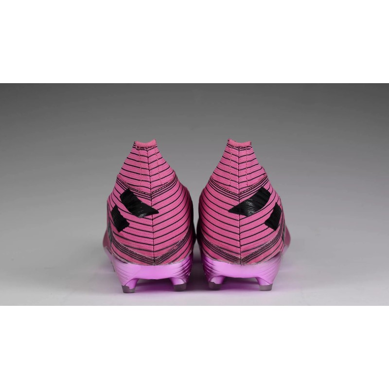 Botas de Fútbol Adidas Nemeziz 19+“Hardwired” Sin Cordones Hombre Rosa&Rayas Negras (#38~#45)
