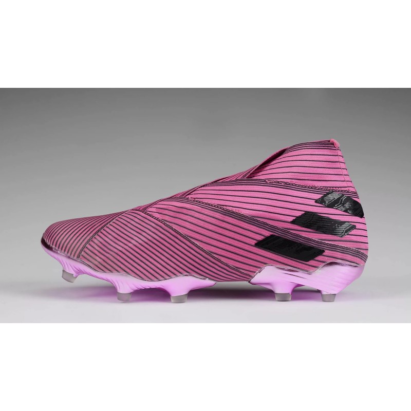 Botas de Fútbol Adidas Nemeziz 19+“Hardwired” Sin Cordones Hombre Rosa&Rayas Negras (#38~#45)
