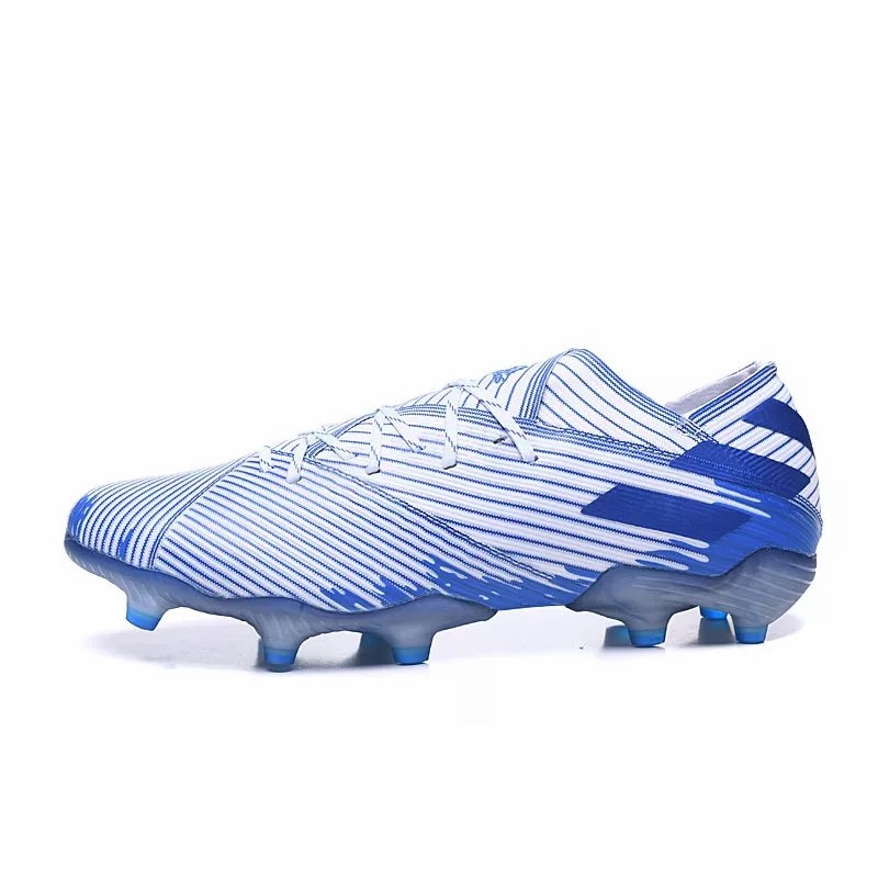 Botas de Fútbol Adidas Nemeziz 19.1 FG Hombre Blanco&Auzl Raya (#38~#45)