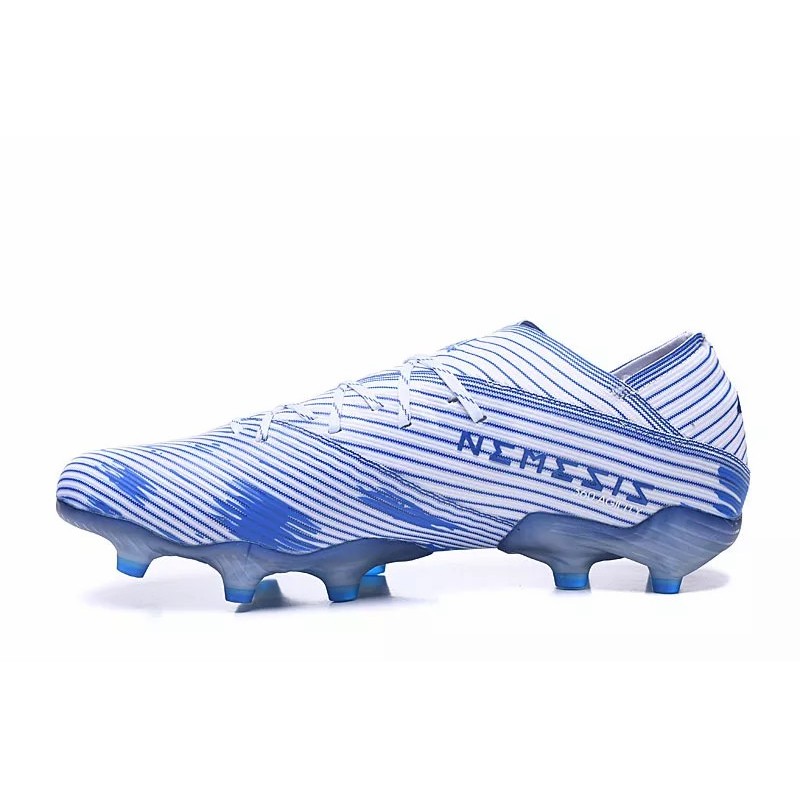 Botas de Fútbol Adidas Nemeziz 19.1 FG Hombre Blanco&Auzl Raya (#38~#45)