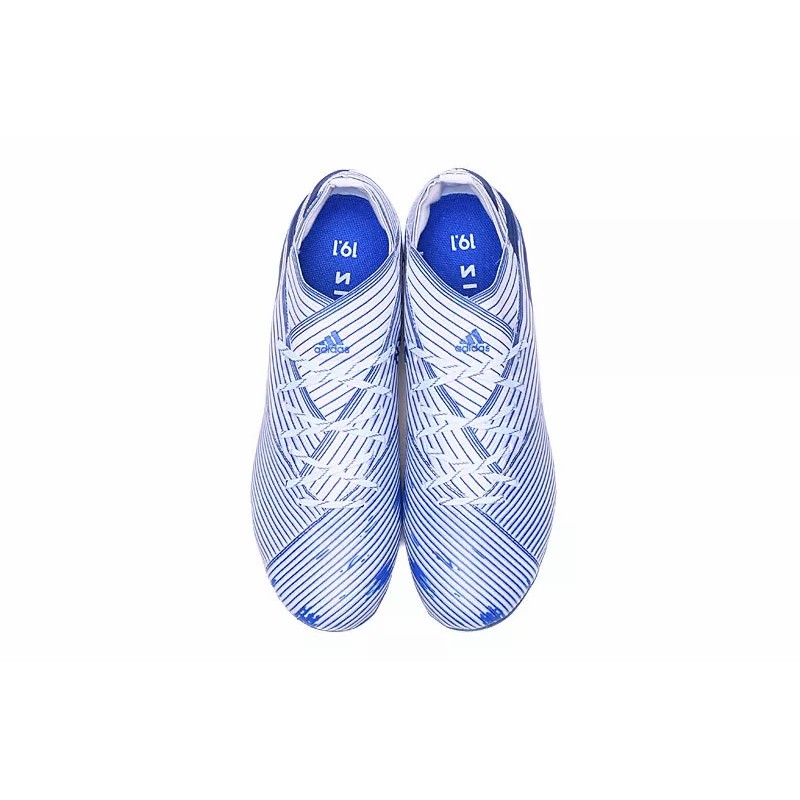 Botas de Fútbol Adidas Nemeziz 19.1 FG Hombre Blanco&Auzl Raya (#38~#45)