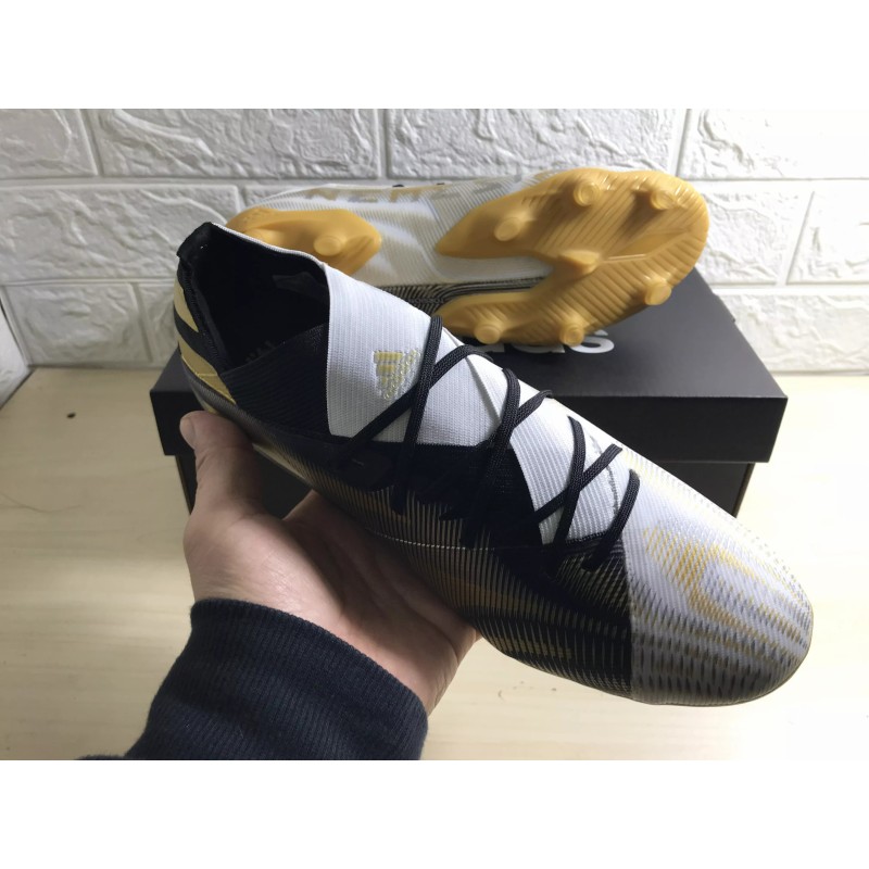 Botas de Fútbol Adidas Nemeziz .1 FG Messi Hombre Blanco&Dorado&Negro (#38~#45)