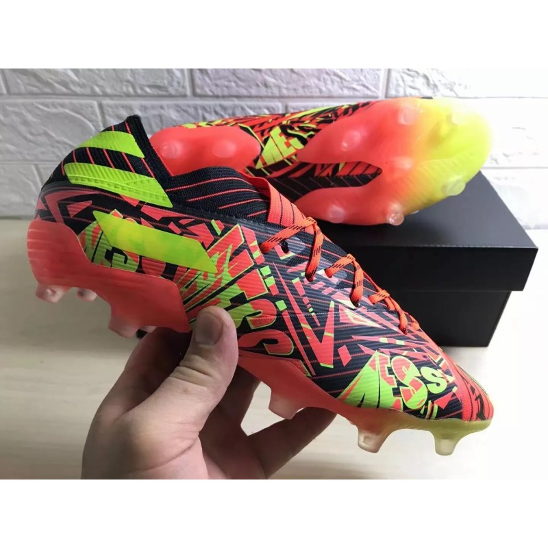 Botas de Fútbol Adidas Nemeziz Messi Rey Del Balon .1 FG Hombre Naranja&Amarillo Fluorescente (#38~#45)