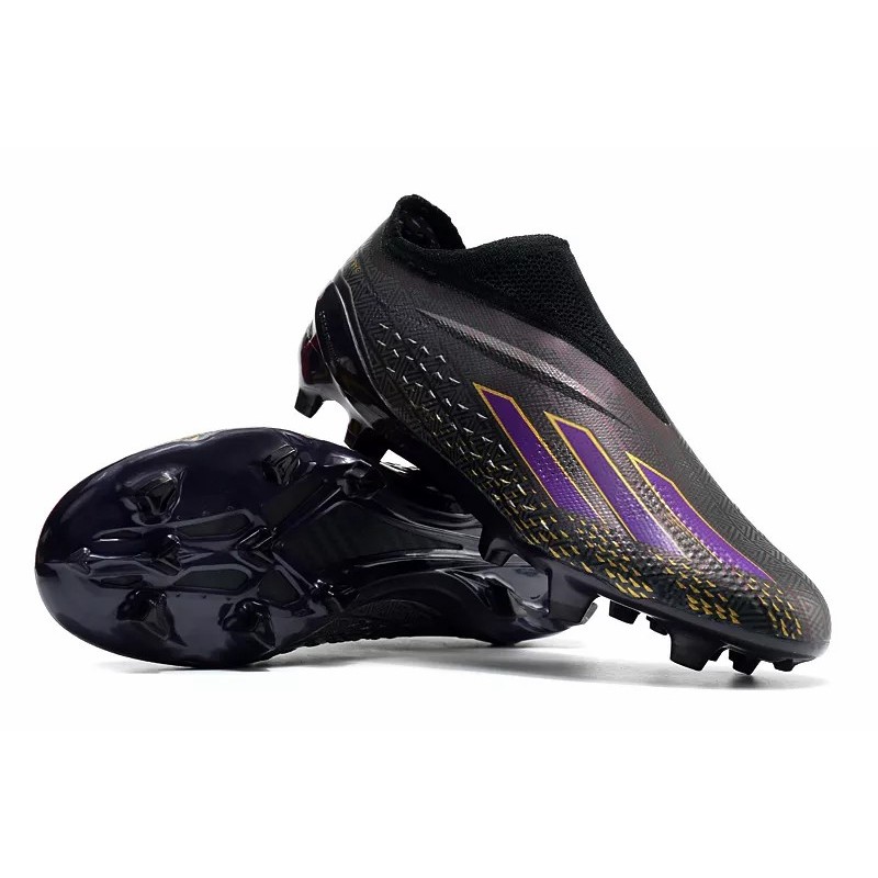 Botas de Fútbol Adidas X Speedportal.1 FG Sin Cordones Copa Mundial 2022 Hombre Negro&Púrpura (#39~#45)