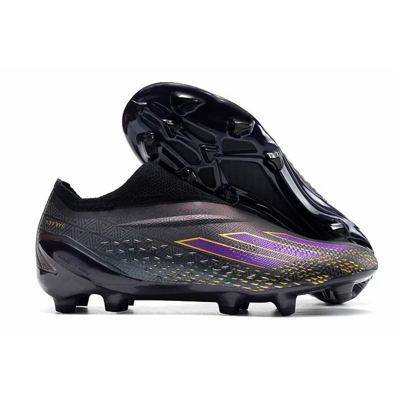 Botas de Fútbol Adidas X Speedportal.1 FG Sin Cordones Copa Mundial 2022 Hombre Negro&Púrpura (#39~#45)