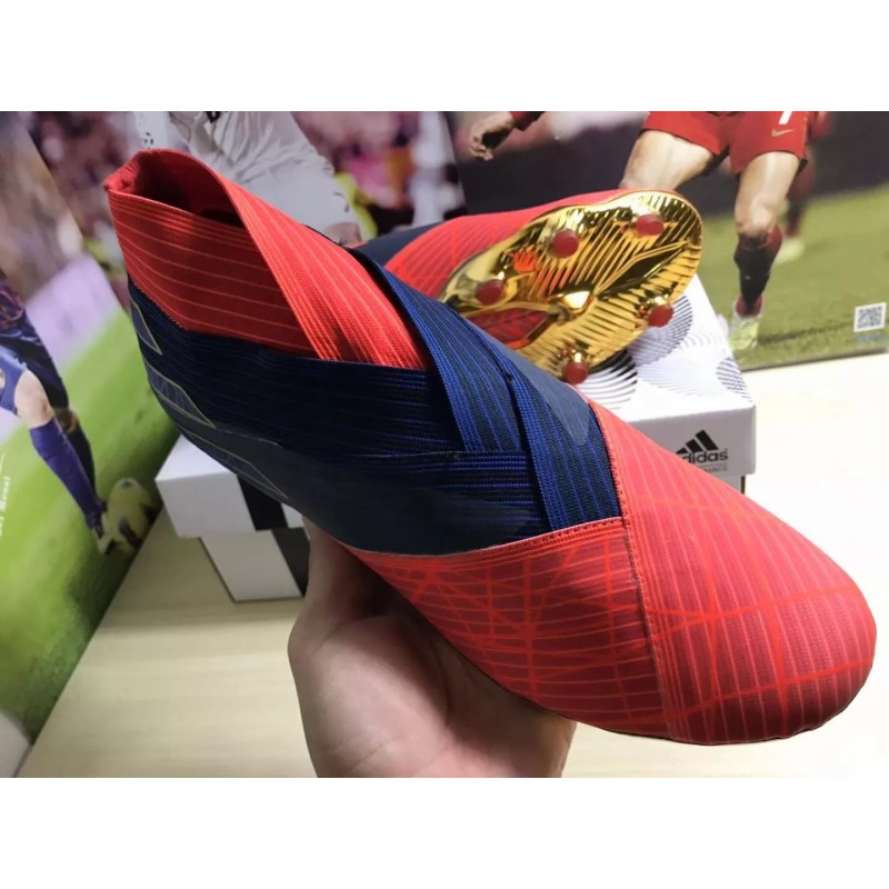 Botas de Fútobol Adidas Nemeziz 19+FG X Marvel Hombre Rojo&Azul&Negro (#38~#46)