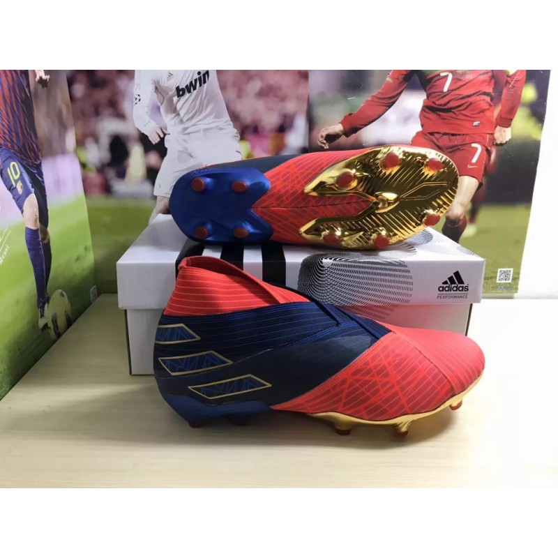 Botas de Fútobol Adidas Nemeziz 19+FG X Marvel Hombre Rojo&Azul&Negro (#38~#46)
