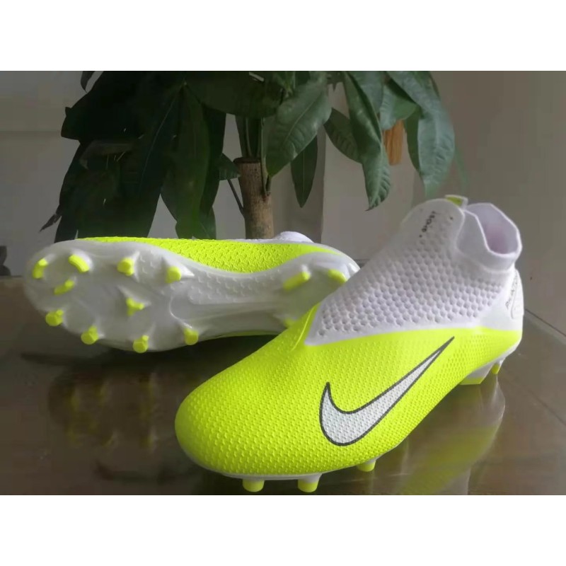 Botas de Fútbol Nike Phantom Vision Elite DF FG Blanco&Amarillo Fluorescente (#39~#45)
