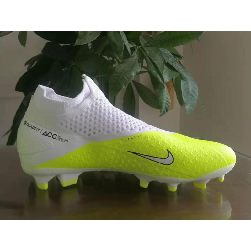 Botas de Fútbol Nike Phantom Vision Elite DF FG Blanco&Amarillo Fluorescente (#39~#45)