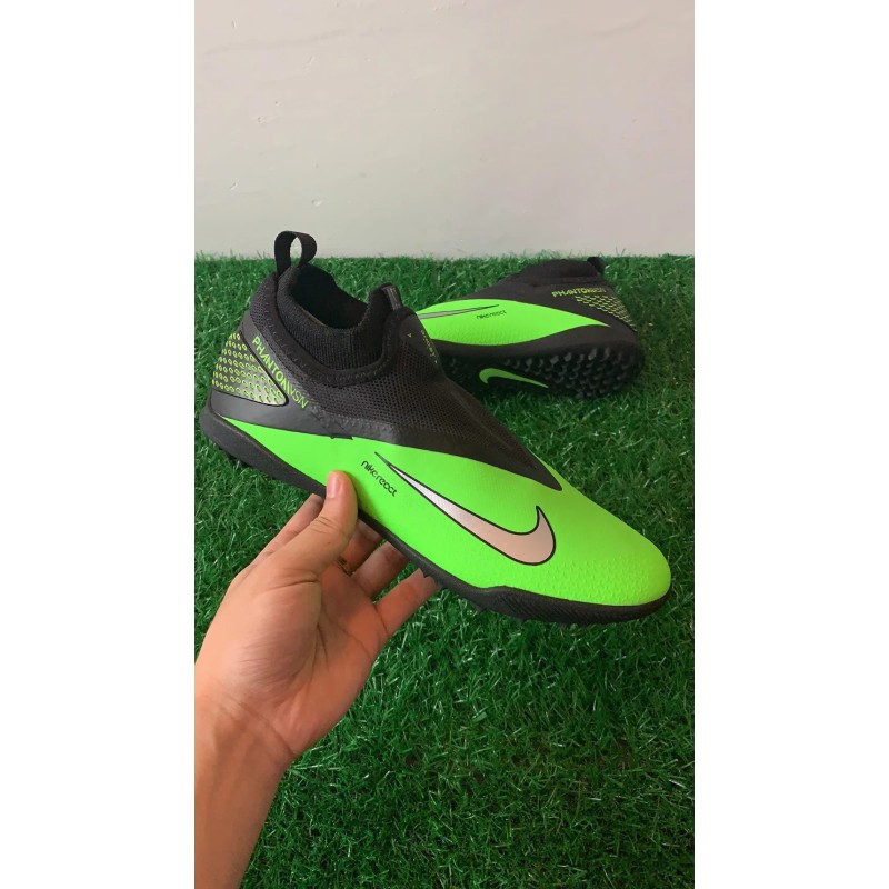Botas de Fútbol Nike React Phantom Vision 2 Pro DF TF Verde Fluorescente&Negro (#39~#45)