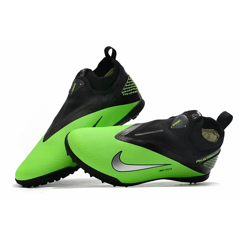 Botas de Fútbol Nike React Phantom Vision 2 Pro DF TF Verde Fluorescente&Negro (#39~#45)