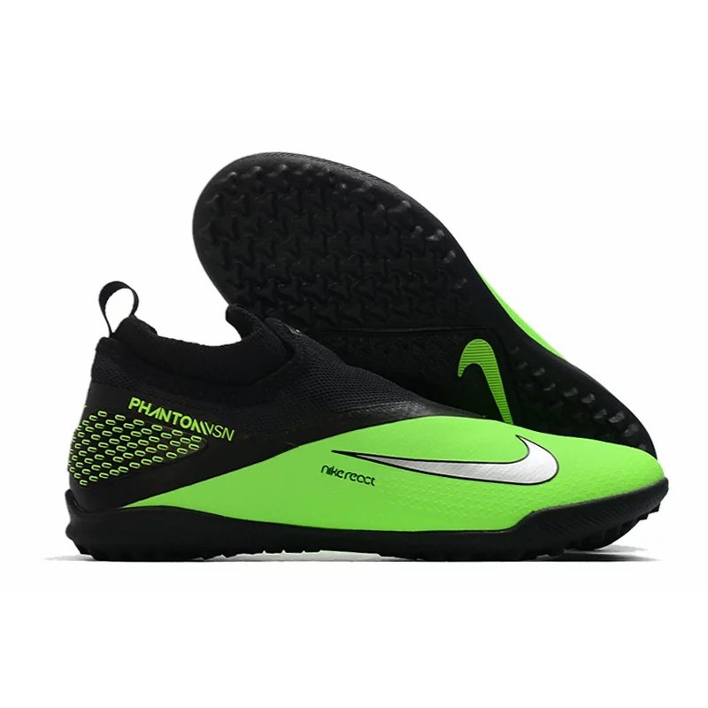 Botas de Fútbol Nike React Phantom Vision 2 Pro DF TF Verde Fluorescente&Negro (#39~#45)