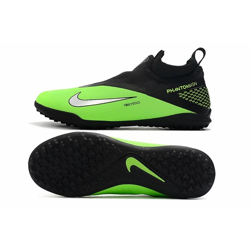 Botas de Fútbol Nike React Phantom Vision 2 Pro DF TF Verde Fluorescente&Negro (#39~#45)