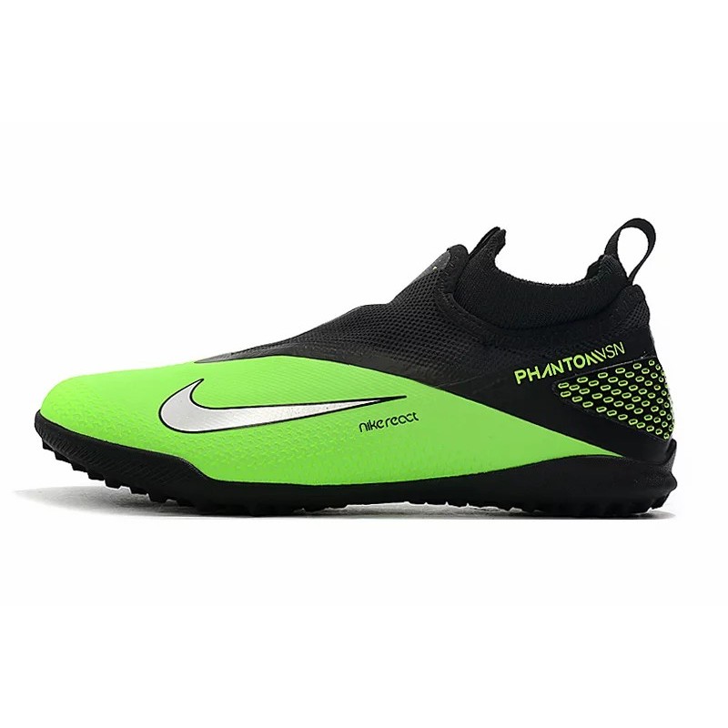 Botas de Fútbol Nike React Phantom Vision 2 Pro DF TF Verde Fluorescente&Negro (#39~#45)