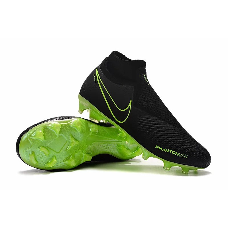 Botas de Fútbol Nike Phantom Vision Elite DF FG Negro&Verde Fluorescente (#39~#45)