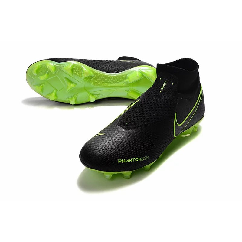 Botas de Fútbol Nike Phantom Vision Elite DF FG Negro&Verde Fluorescente (#39~#45)