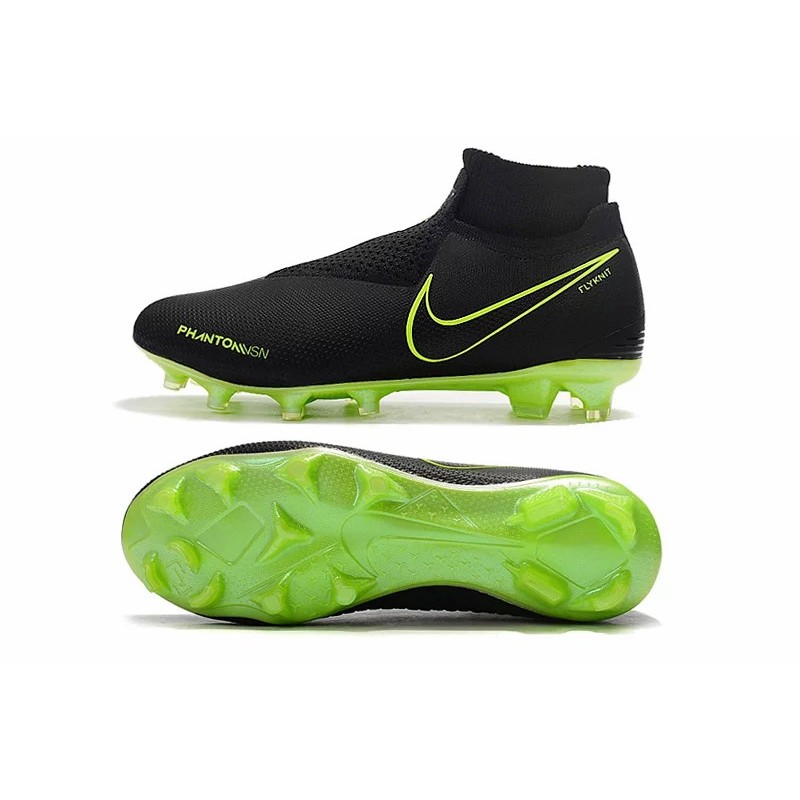 Botas de Fútbol Nike Phantom Vision Elite DF FG Negro&Verde Fluorescente (#39~#45)