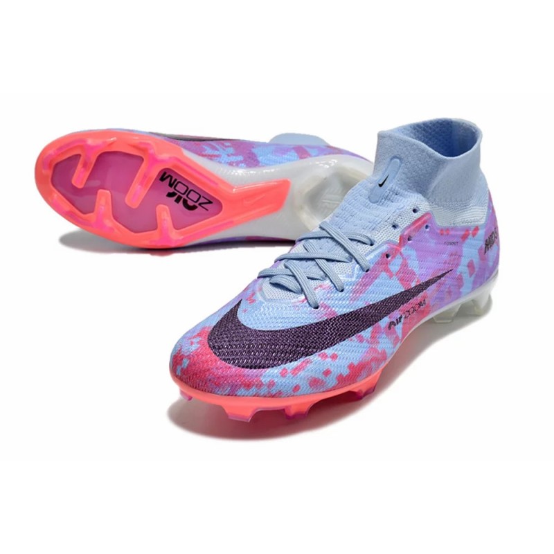 Botas de Fútbol Nike Air Zoom Mercurial Superfly IX Elite FG MD High Top Azul Claro&Violeta (#39~#45)