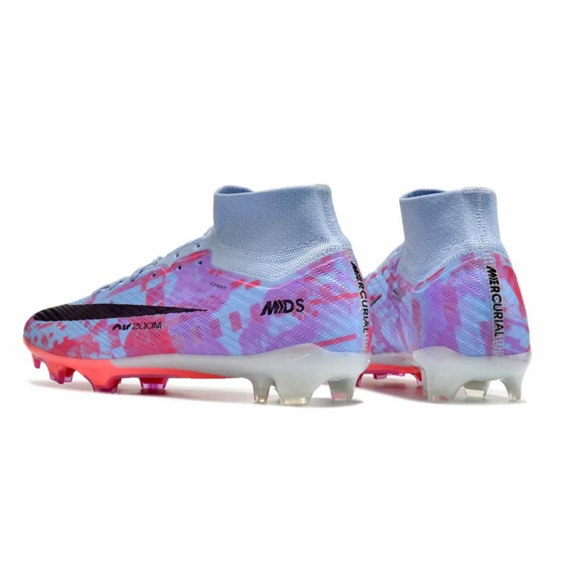 Botas de Fútbol Nike Air Zoom Mercurial Superfly IX Elite FG MD High Top Azul Claro&Violeta (#39~#45)