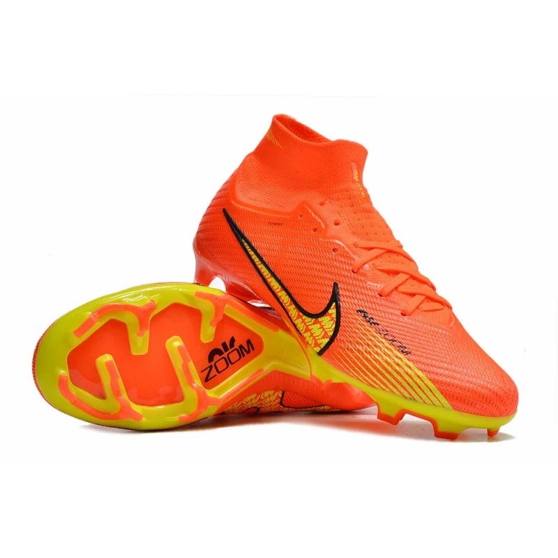 Botas de Fútbol Nike Air Zoom Mercurial Superfly IX Elite FG High Top Rojo Naranja (#39~#45)