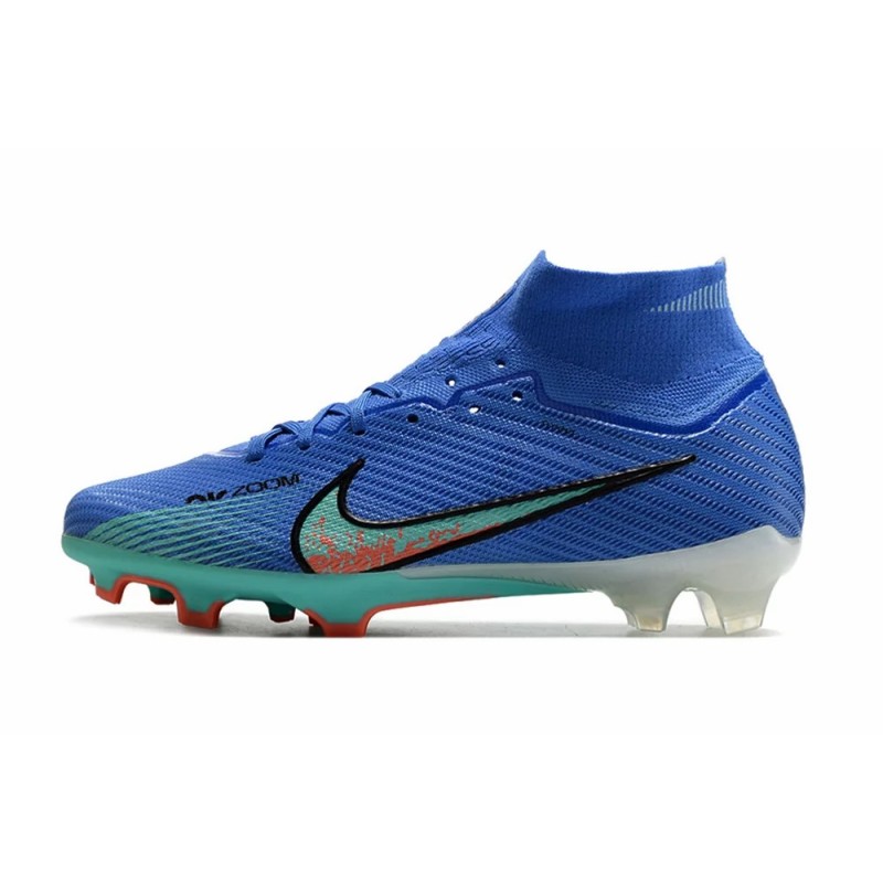 Botas de Fútbol Nike Air Zoom Mercurial Superfly IX Elite FG High Top Azul (#39~#45)