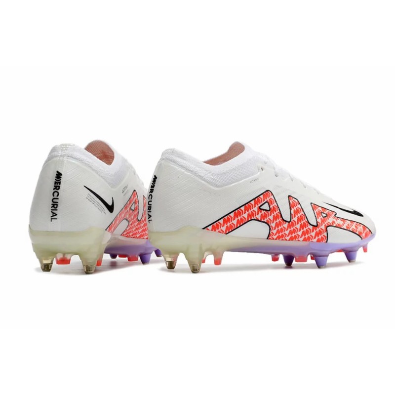 Botas de Fútbol Nike Air Zoom Mercurial Vapor XV Elite SG Blanco / Rojo Oscuro / Verde Fluorescente / Amarillo / Azul (#39~#45)
