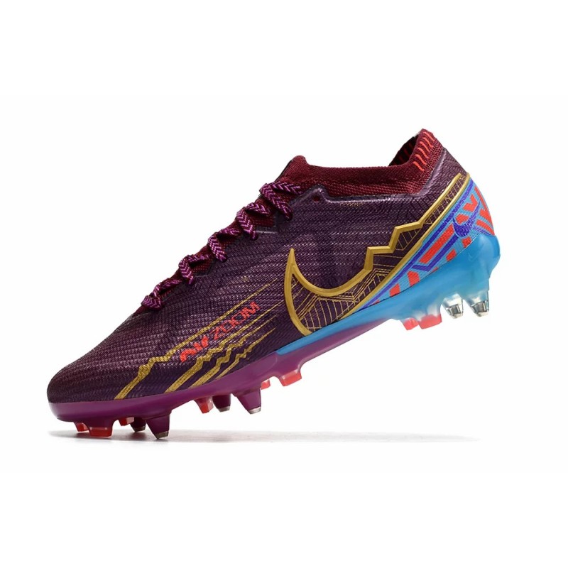 Botas de Fútbol Nike Air Zoom Mercurial Vapor XV Elite SG Blanco / Rojo Oscuro / Verde Fluorescente / Amarillo / Azul (#39~#45)